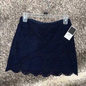 Elegant Navy Lace Skirt